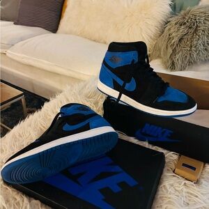 Nike Black and Blue High-Top Sneakers